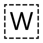 Indicador regional símbolo letra W emojidex 1.0.34.