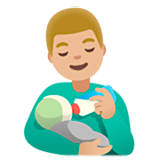 Hombre Que Alimenta Al Bebé: Tono De Piel Claro Medio Google 15.0.