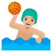 Hombre Jugando Al Waterpolo: Tono De Piel Claro Medio Google 15.0.