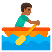 Hombre Remando En Un Bote: Tono De Piel Oscuro Medio Google 15.0.