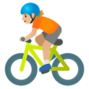 Persona En Bicicleta: Tono De Piel Claro Medio Google 15.0.