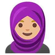 Mujer Con Hiyab: Tono De Piel Claro Medio Google 15.0.