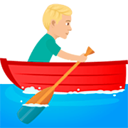 Hombre Remando En Un Bote: Tono De Piel Claro Medio JoyPixels 7.0.