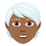 Persona: Tono De Piel Oscuro Medio, Pelo Blanco JoyPixels 7.0.
