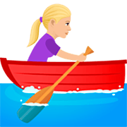 Mujer Remando En Un Bote: Tono De Piel Claro Medio JoyPixels 7.0.