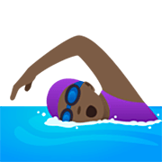 Mujer Nadando: Tono De Piel Oscuro JoyPixels 7.0.