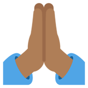 Manos En Oración: Tono De Piel Oscuro Medio Twitter Twemoji 14.0.
