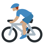 Hombre En Bicicleta: Tono De Piel Medio Twitter Twemoji 14.0.