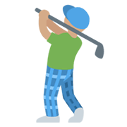 Hombre Jugando Al Golf: Tono De Piel Medio Twitter Twemoji 14.0.
