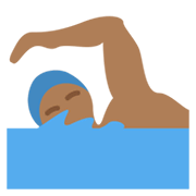 Hombre Nadando: Tono De Piel Oscuro Medio Twitter Twemoji 14.0.