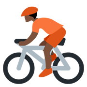 Persona En Bicicleta: Tono De Piel Oscuro Twitter Twemoji 14.0.