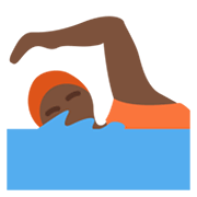 Persona Nadando: Tono De Piel Oscuro Twitter Twemoji 14.0.