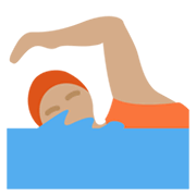Persona Nadando: Tono De Piel Medio Twitter Twemoji 14.0.