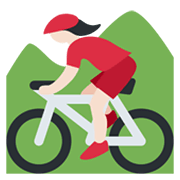 Mujer En Bicicleta De Montaña: Tono De Piel Claro Twitter Twemoji 14.0.