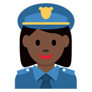 Agente De Policía Mujer: Tono De Piel Oscuro Twitter Twemoji 14.0.
