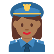 Agente De Policía Mujer: Tono De Piel Oscuro Medio Twitter Twemoji 14.0.