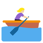 Mujer Remando En Un Bote: Tono De Piel Claro Medio Twitter Twemoji 14.0.