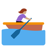 Mujer Remando En Un Bote: Tono De Piel Medio Twitter Twemoji 14.0.