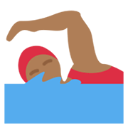 Mujer Nadando: Tono De Piel Oscuro Medio Twitter Twemoji 14.0.