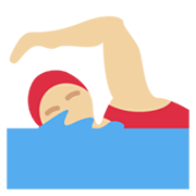 Mujer Nadando: Tono De Piel Claro Medio Twitter Twemoji 14.0.