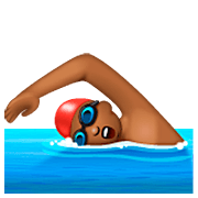 Persona Nadando: Tono De Piel Oscuro Medio WhatsApp 2.23.2.72.