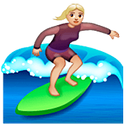 Mujer Haciendo Surf: Tono De Piel Claro Medio WhatsApp 2.23.2.72.