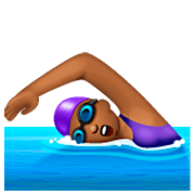 Mujer Nadando: Tono De Piel Oscuro Medio WhatsApp 2.23.2.72.