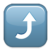 ⤴️ Emoji Flecha Derecha Curvándose Hacia Arriba en Apple iOS 10.0.