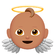👼🏽 Emoji Bebé ángel: Tono De Piel Medio en Apple iOS 10.0.