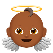 👼🏾 Emoji Bebê Anjo: Pele Morena Escura na Apple iOS 10.0.