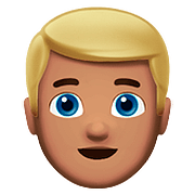 Émoji 👱🏽‍♂️ Homme Blond : Peau Légèrement Mate sur Apple iOS 10.0.