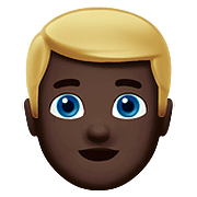 Emoji 👱🏿‍♂️ Uomo Biondo: Carnagione Scura su Apple iOS 10.0.