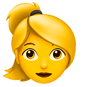 👱‍♀️ Emoji Frau: blond Apple iOS 10.0.