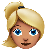 👱🏽‍♀️ Emoji Frau: mittlere Hautfarbe, blond Apple iOS 10.0.