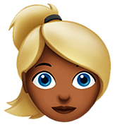 👱🏾‍♀️ Emoji Frau: mitteldunkle Hautfarbe, blond Apple iOS 10.0.