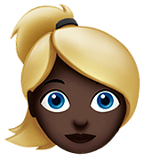 Émoji 👱🏿‍♀️ Femme Blonde : Peau Foncée sur Apple iOS 10.0.