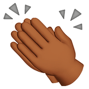 👏🏾 Emoji Mãos Aplaudindo: Pele Morena Escura na Apple iOS 10.0.