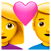 👩‍❤️‍👨 Emoji Casal Apaixonado: Mulher E Homem na Apple iOS 10.0.