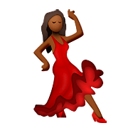 💃🏾 Emoji Mulher Dançando: Pele Morena Escura na Apple iOS 10.0.