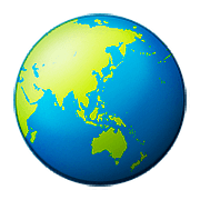 Émoji 🌏 Globe Tourné Sur L’Asie Et L’Australie sur Apple iOS 10.0.