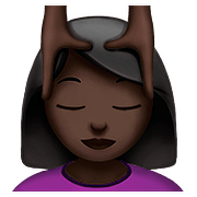 💆🏿 Emoji Person, die eine Kopfmassage bekommt: dunkle Hautfarbe Apple iOS 10.0.
