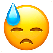 Emoji 😓 Faccina Sudata su Apple iOS 10.0.