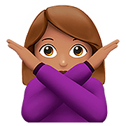 🙅🏽 Emoji Pessoa Fazendo Gesto De «não»: Pele Morena na Apple iOS 10.0.