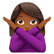 🙅🏾 Emoji Pessoa Fazendo Gesto De «não»: Pele Morena Escura na Apple iOS 10.0.