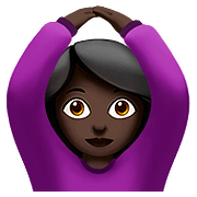 🙆🏿 Emoji Person mit Händen auf dem Kopf: dunkle Hautfarbe Apple iOS 10.0.