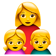 👩‍👧‍👦 Emoji Familia: Mujer, Niña, Niño en Apple iOS 10.0.