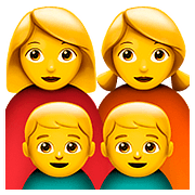 👩‍👩‍👦‍👦 Emoji Familia: Mujer, Mujer, Niño, Niño en Apple iOS 10.0.