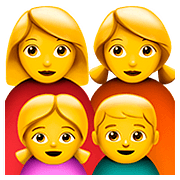 👩‍👩‍👧‍👦 Emoji Familia: Mujer, Mujer, Niña, Niño en Apple iOS 10.0.