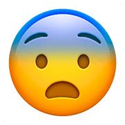 Emoji 😨 Faccina Impaurita su Apple iOS 10.0.