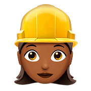 👷🏾‍♀️ Emoji Bauarbeiterin: mitteldunkle Hautfarbe Apple iOS 10.0.